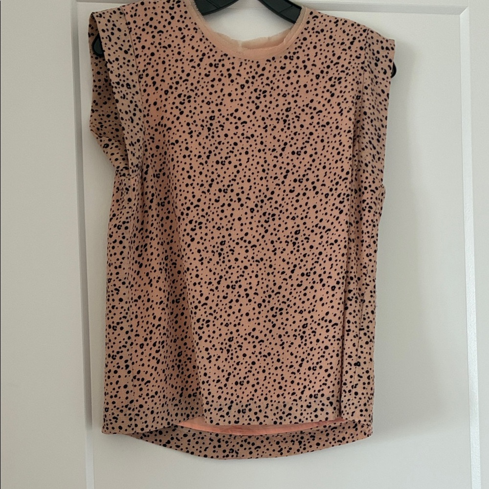SUNCOO Peach and Black Speckled Muscle Tee